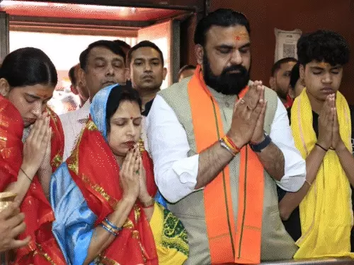 Samrat Choudhary temple visit,