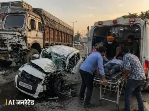 Ludhiana truck car accident death driver absconding