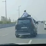 दिल्ली-चंडीगढ़ नेशनल हाईवे पर चलती स्कॉर्पियो की छत पर स्टंट, VIDEO वायरल