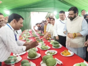 पिंजौर में 33वां मैंगो फेयर: PM-CM के नाम वाले आम बने आकर्षण, राज्यसभा सांसद कार्तिकेय शर्मा ने चखा स्वाद