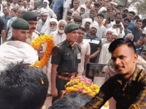 महेंद्रगढ़ के अग्निवीर शंकर को नम आंखों से अंतिम विदाई, सर्विस पिस्तौल से गोली लगने से हुई थी मौत