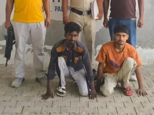 पलवल की जैन धर्मशाला में चोरी का खुलासा: 2 आरोपी गिरफ्तार, तांबे के बर्तन बरामद