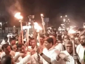 रोहतक में कांग्रेस का विरोध मार्च: भरत और तिवारी की याद में निकाला जुलूस, बिहार एनकाउंटर पर उठाए सवाल