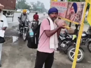 हरियाणा का युवक पैदल यात्रा कर अमृतसर पहुंचा: समालखा से 12 जुलाई को किया था सफर शुरू, खालड़ा को दी श्रद्धांजलि