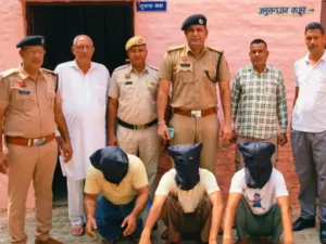 हिसार में घर के बाहर फायरिंग कर दहशत फैलाने वाले 3 युवक गिरफ्तार: 2 देसी कट्टे, कारतूस और बाइक बरामद