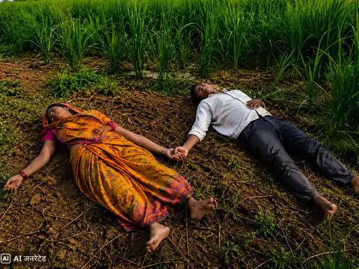 हिसार में खेतों में मिले कपल के शव: दोनों ने थामे थे एक-दूसरे के हाथ, 6 पेज का नोट भी मिला